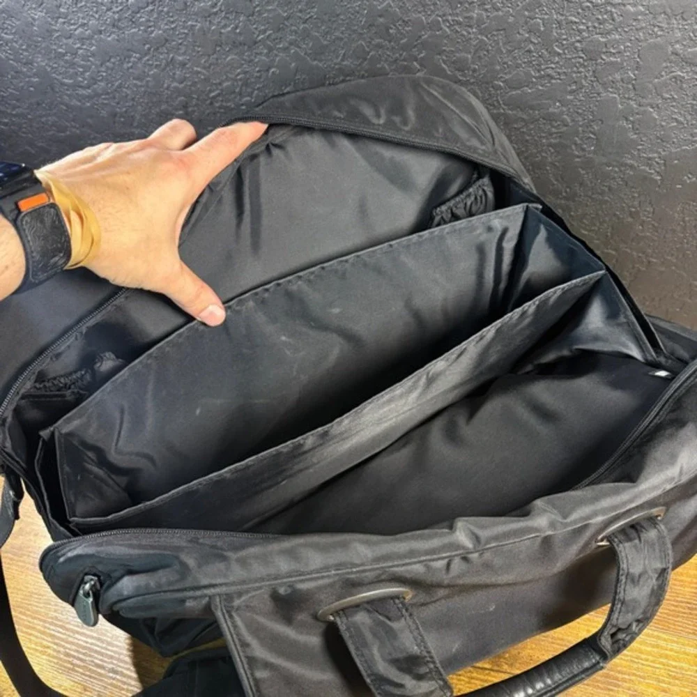 Kensington Ballistic Nylon Black‎ Laptop Briefcase Messenger Bag Large Mens
